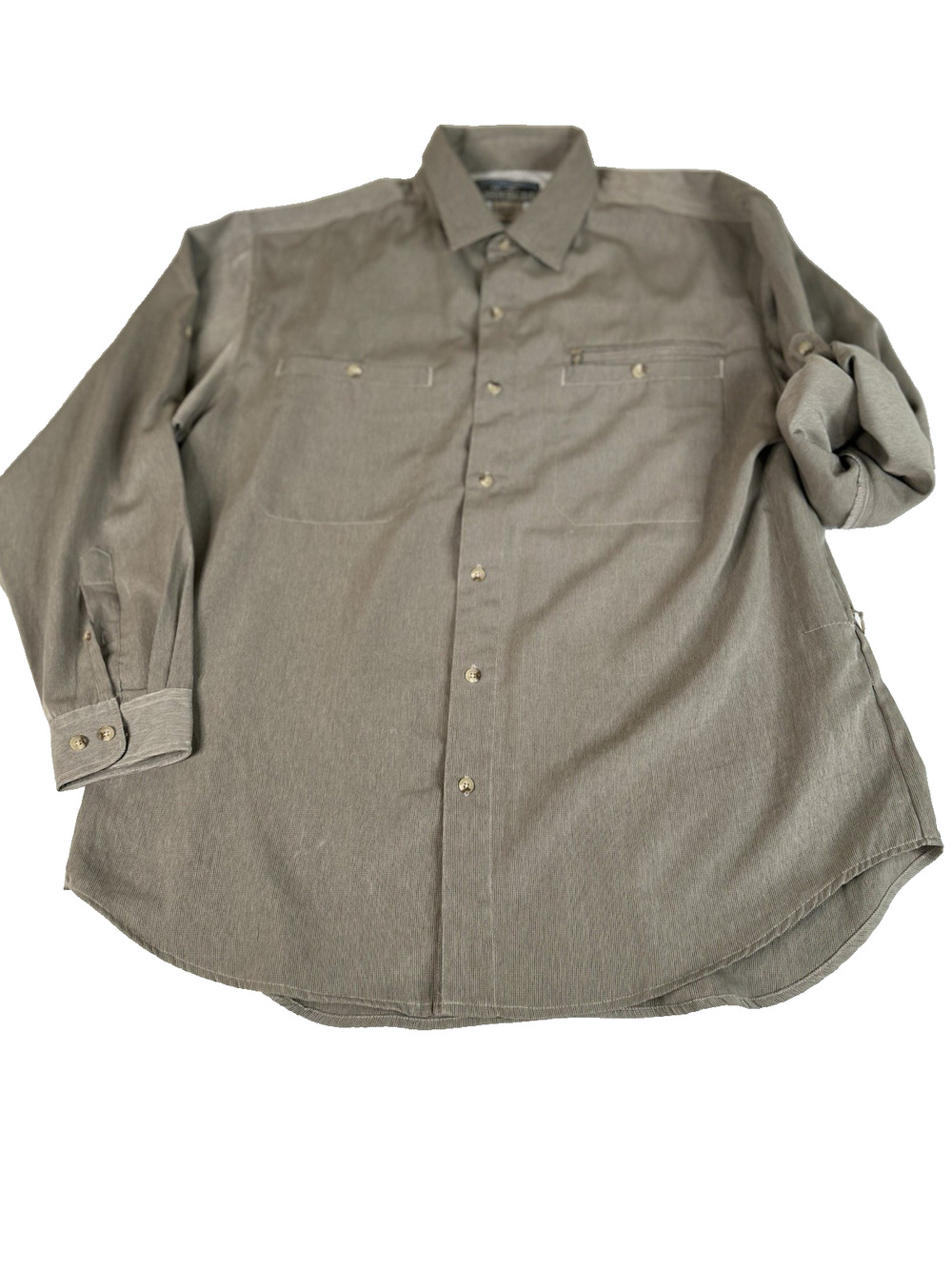 10000 Ft Above Sea Level Shirt Mens L Vented Button Up Nylon Long Sleeve Fishing